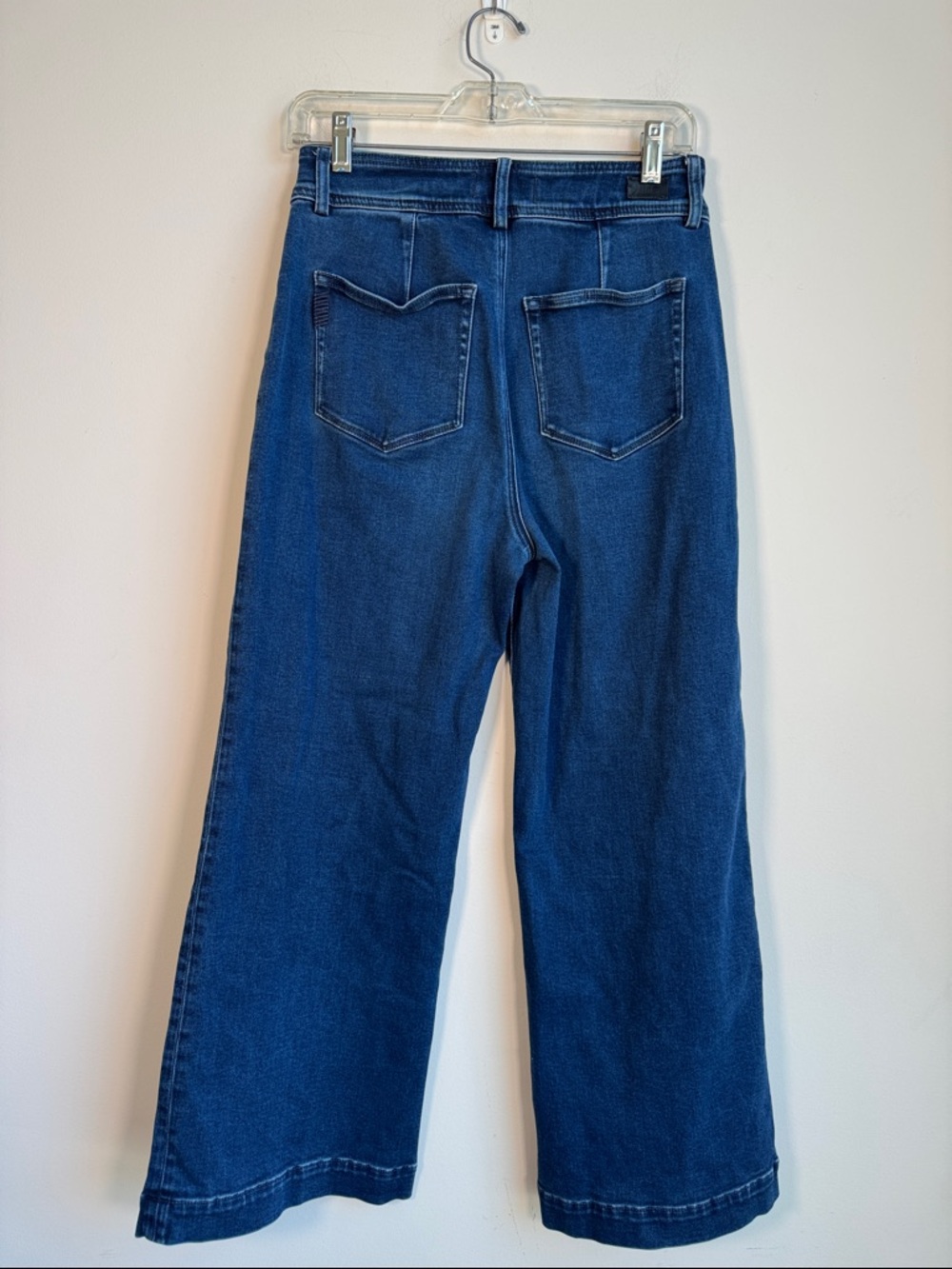 PAIGE Dark Blue Wide Leg Jeans - Picture 3 of 5